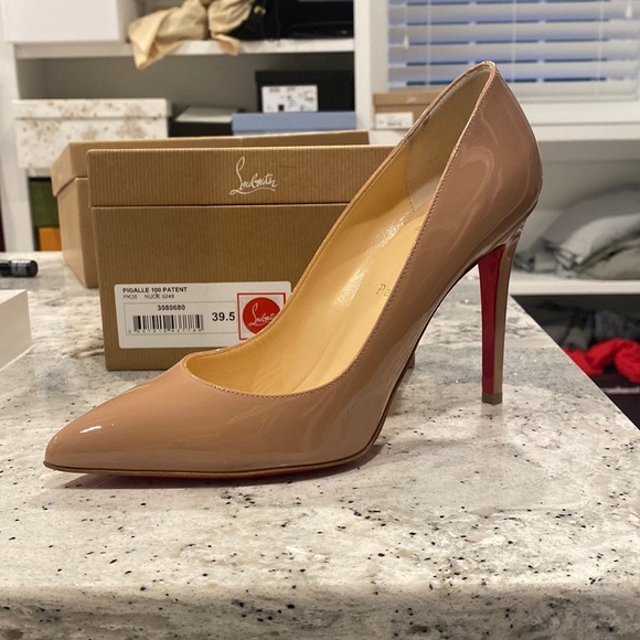 Christian Louboutin Shoes - Christian Louboutin pigalle 100mm in patent nude size 39.5